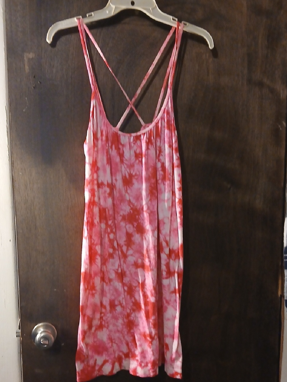 Bobbie Brooks Pink and White Tie-Dye Swim Coverup